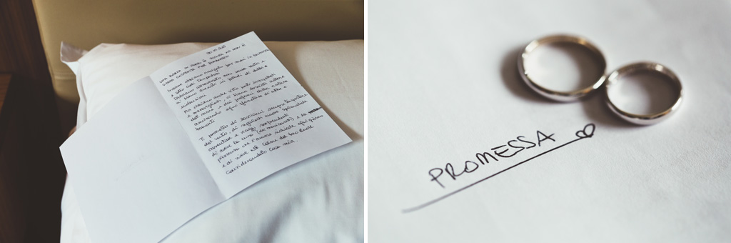 Una dedica e le fedi della sposa Daniela