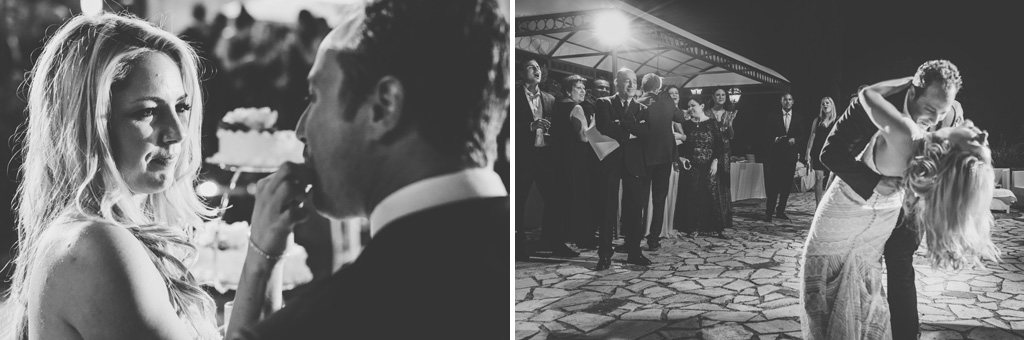 Emmanuel e Brittney giocano insieme davanti agli invitati nel cortile di Villa del Cardinale a Rocca di Papa