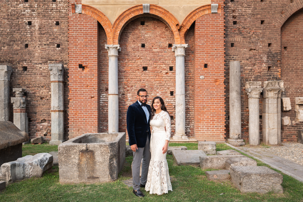 fotografo ritratto coppia matrimonio milano castello sforzesco
