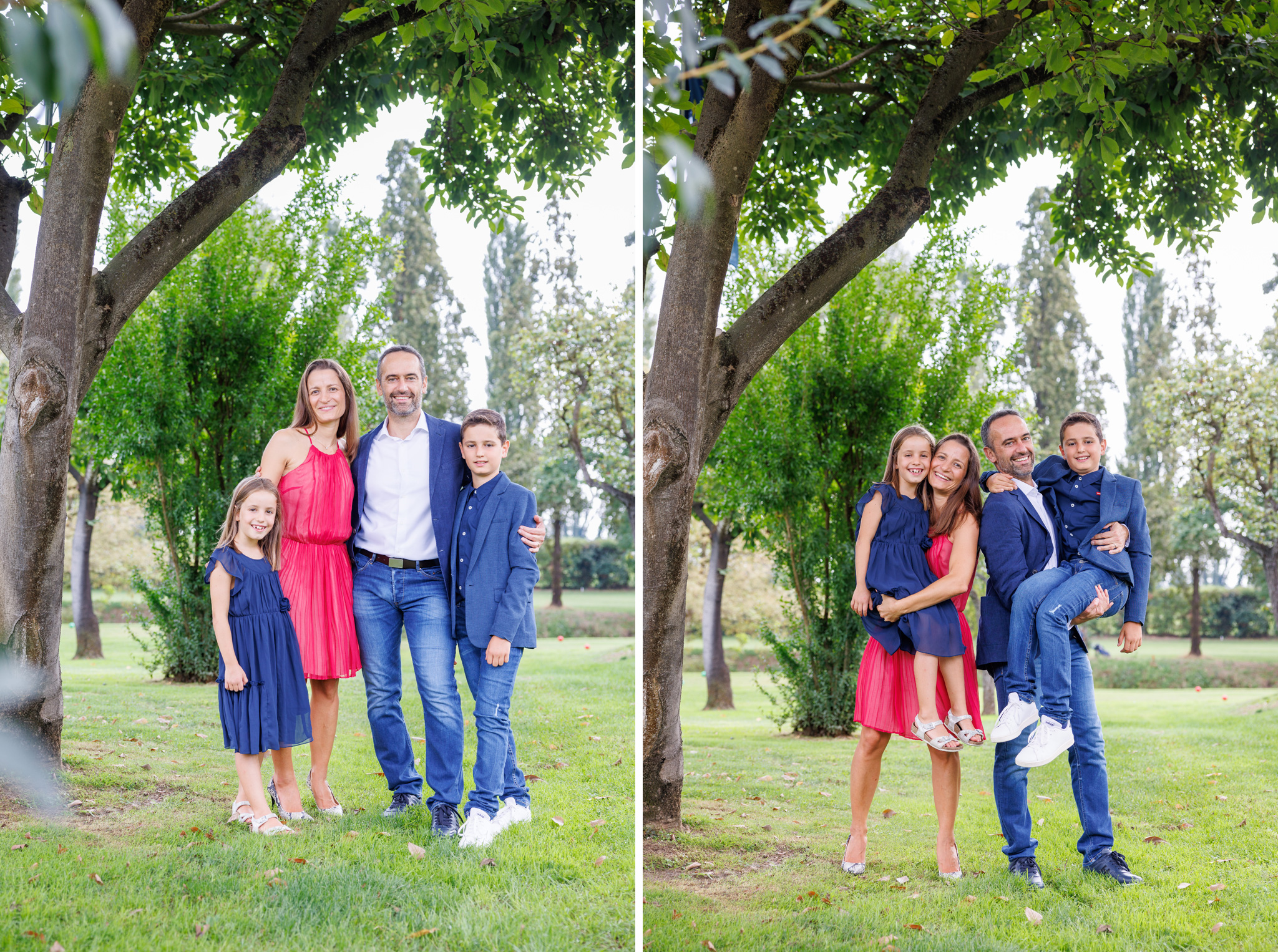 Ritratto di famiglia felice in esterna