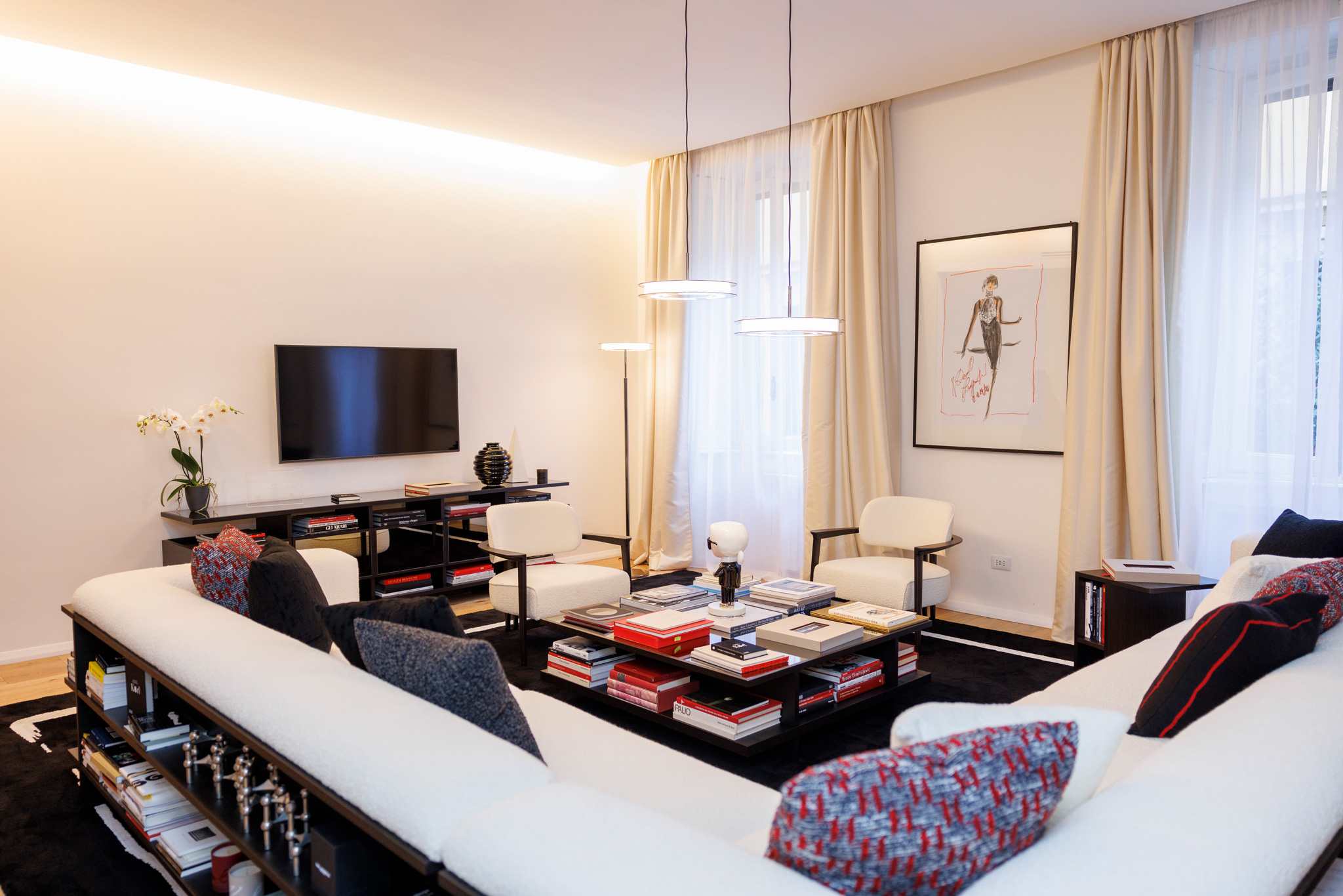 esposizione di interior design dell'evento karl lagerfeld