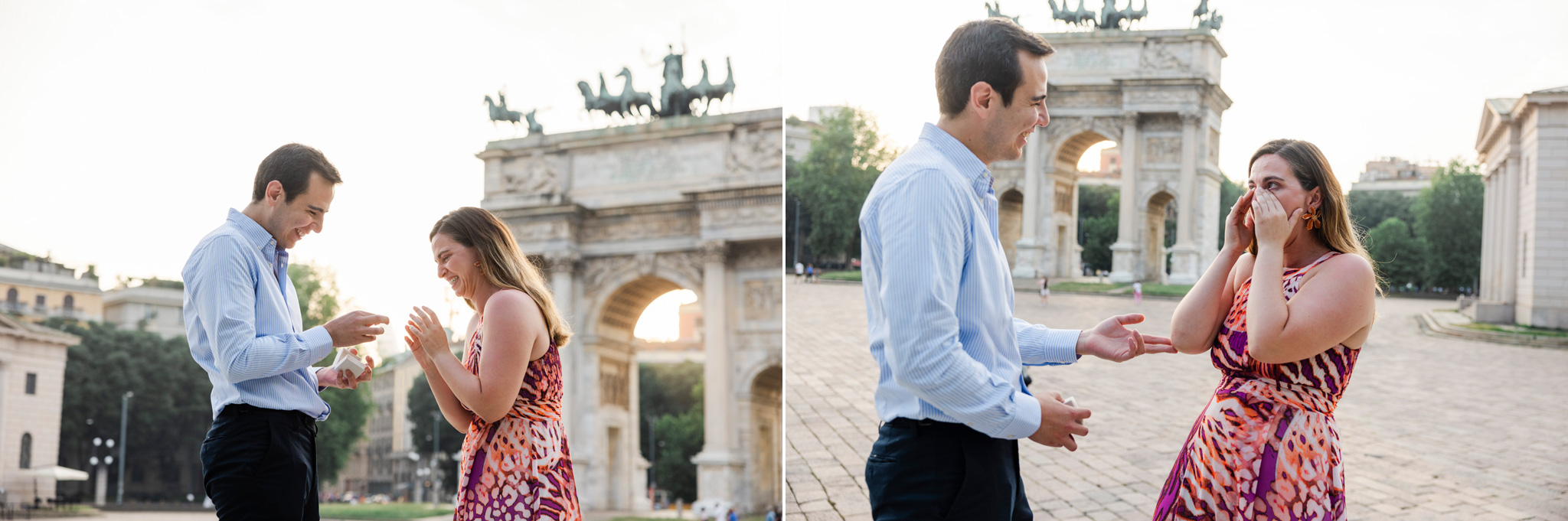 Servizio fotografico di una proposta di matrimonio a Milano